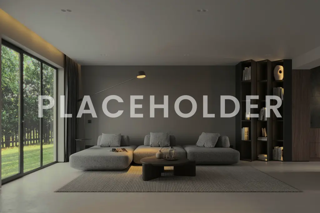 Woonkamer met een groot raam, zonder raamfolie
